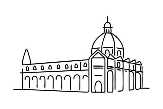 Building line art flat illustration vector