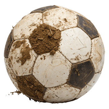 A dirty soccer ball png