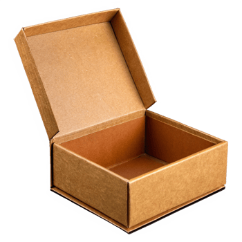 Square brown cardboard giftbox png