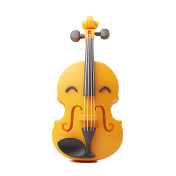 Cheerful Violin Emoji 3D for Musical Concept png