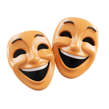 Theatrical Masks Emoji Symbolizing Comedy and Tragedy Performance Art png