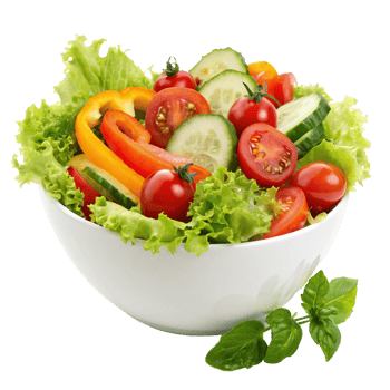 Vibrant and healthy vegetable bowl isolated on transparent background png