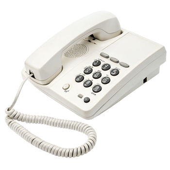 White telephone on transparent background png