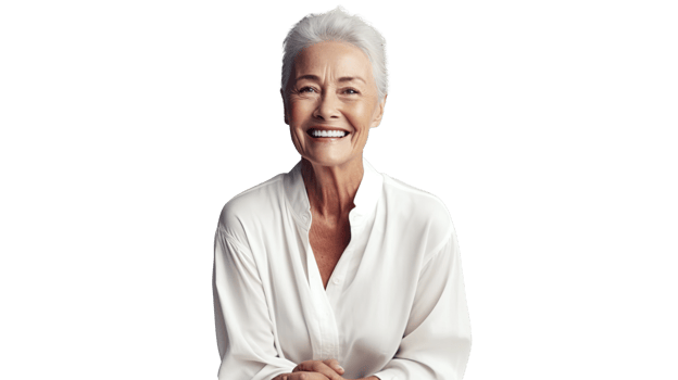 Cheerful Older Woman Isolated on Transparent Background png