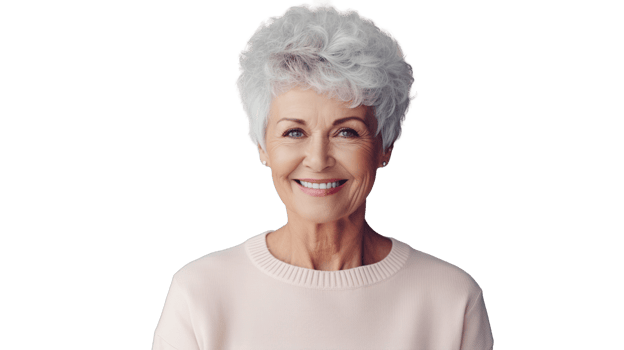 Joyful Elderly Woman Isolated on Transparent png