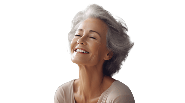 Happy Senior Woman on the Transparent Background png