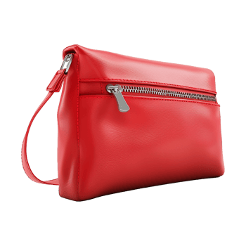 Stylish Red Leather Zipper Shoulder Bag for Women Fashion Accessory png