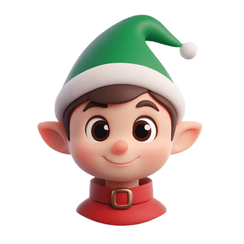 Charming 3D Rendered Elf Emoji Character Isolated on White Background png