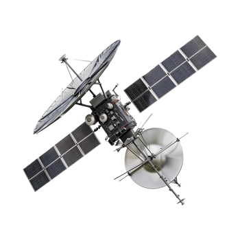Detailed 3D Render of a Spacecraft Satellite in Orbit High Resolution Image png