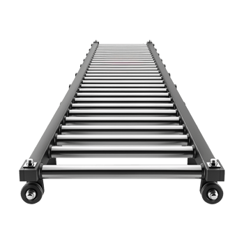 3D Render of a Modern Industrial Roller Conveyor System for Automated Material Handling png