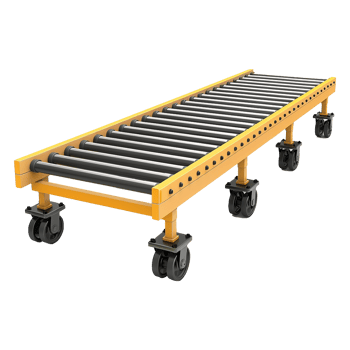 Industrial Roller Conveyor System on Wheels for Efficient Material Handling png
