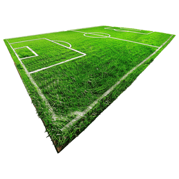 A Stunning Perspective of a Lush Green Soccer Field with Crisp White Markings png