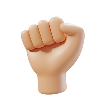 Clenched Fist Emoji Raised Hand Gesture of Power and Determination Isolated on White Background png