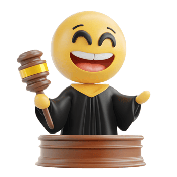 Gavel Wielding Emoji Judge Isolated on White Background png