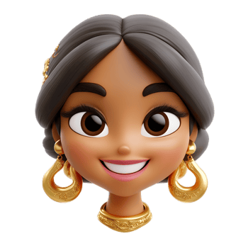 Cheerful Female Genie Emoji Character Isolated on White Background png