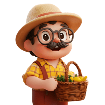 Cheerful Farmer Emoji Character Isolated on White Background png