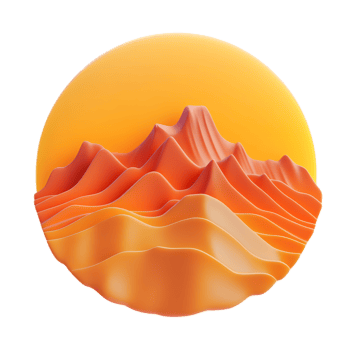 Sunrise Over Minimalist Mountain Landscape in Warm Tones png