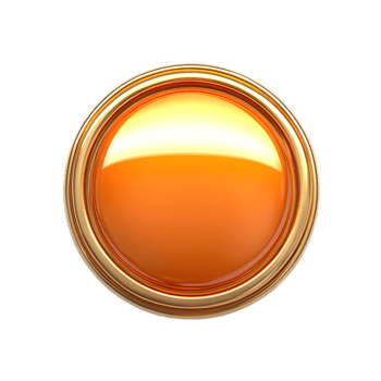 Bright Orange 3D Rendered Button Isolated on White Background png