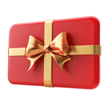 Captivating Red Gift Box with Golden Ribbon Bow on White Background png