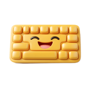 Cheerful 3D Rendered Keyboard Emoji Icon Isolated on White Background png