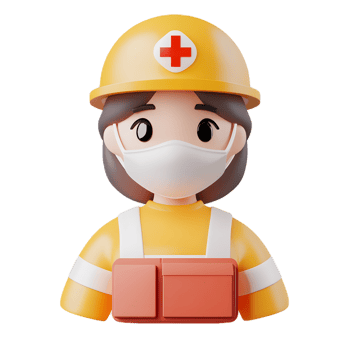 3D Render of Emergency Responder Emoji Isolated on White Background png