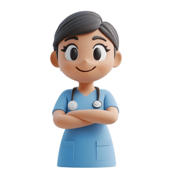 Cheerful 3D Rendered Hospital Receptionist Emoji on White Background png