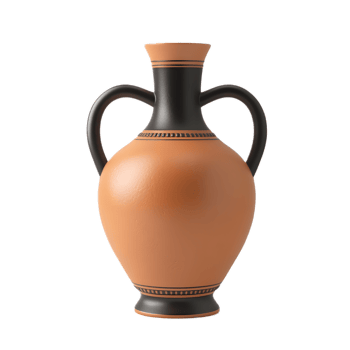 Ancient Amphora Emoji 3D Render on White Background png