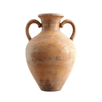 Antique Amphora Ceramic Vase Decorative Ancient Greek or Roman Style Earthenware Vessel png
