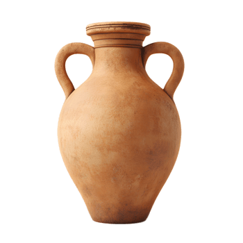 Antique Amphora Vase Ceramic Pot on Isolated White Background png