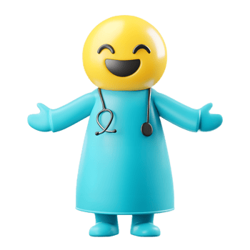 Cheerful Medical Isolation Gown Emoji in 3D png