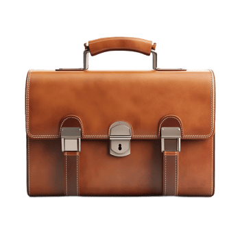 Elegant Brown Leather Business Briefcase for Professional Corporate Work png