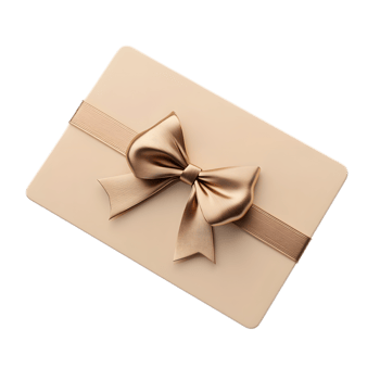 Elegant Wrapped Gift Box with Shiny Ribbon Bow on Neutral Background png