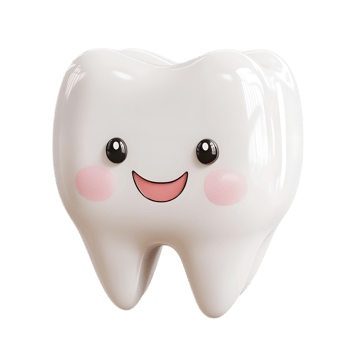 Cute 3D Rendered Tooth Emoji Mascot on White Background png