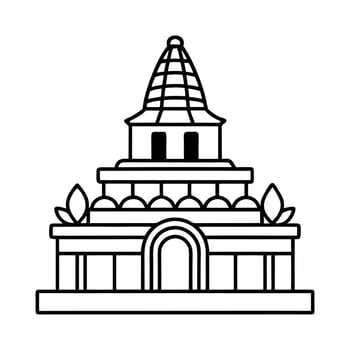 Simple Line Drawing of an Indian Temple vector