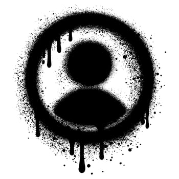 User icon in graffiti style with black spray paint. vector
