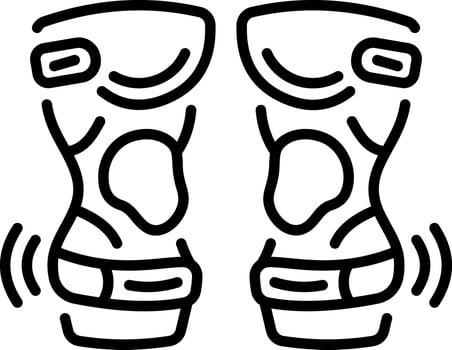 Protection knee sleeves icon in linear style vector