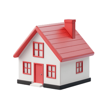Mortgage Loan Symbol in 3D Render Isolated on White Background Residential Real Estate Property and Finance Concept png