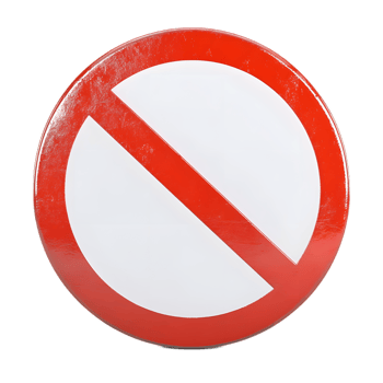 No Entry Prohibited Sign 3D Render Isolated on White Background png
