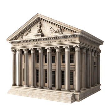Majestic Neoclassical Exchange Building Isolated on White Background png