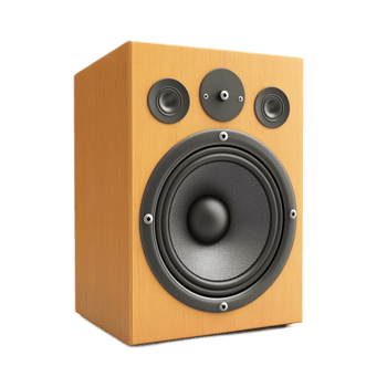 Muted Speaker in Minimalist 3D Rendered Design on White Background png