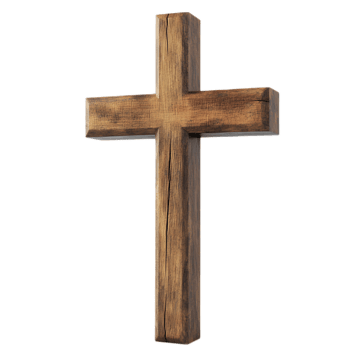 Rustic Wooden Christian Cross Symbolizing Faith and Spirituality png