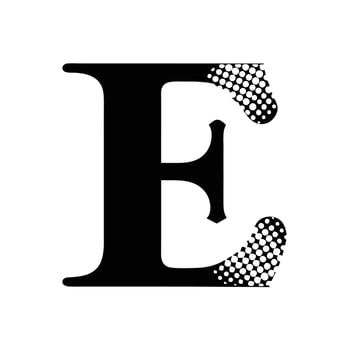 Vibrant and dynamic retro letter E with a bold gradient, great for creative professionals looking to add a vintage touch to their work vector