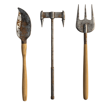 Modern Farm Tools Set Transparent Background png