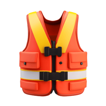Vibrant Safety Vest for Emergency Medical Responders in a Minimalist 3D Rendered Design png