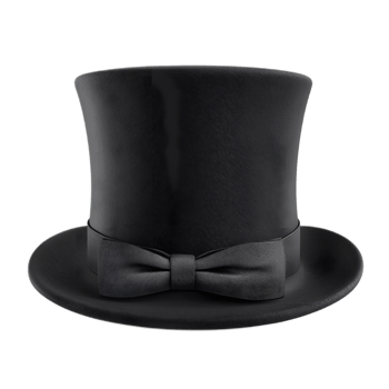Wealthy Businessman in Formal Black Top Hat Isolated on White Background png
