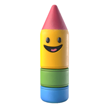 Vibrant 3D Crayon Emoji Figure on White Background png