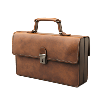 Sophisticated Brown Leather Business Briefcase Showcasing Elegant Professional Style png