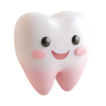 Tooth Emoji 3D Render Isolated on White Background png
