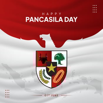 Happy Pancasila Day 1st June of Indonesia ideology with Pancasila illustration vector
