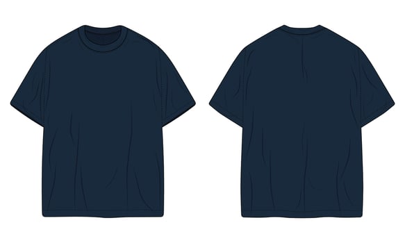Plain navy blue T-shirt template vector